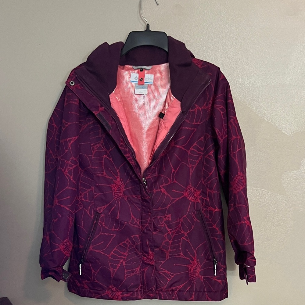 Columbia kids Burgundy Floral Ski Jacket